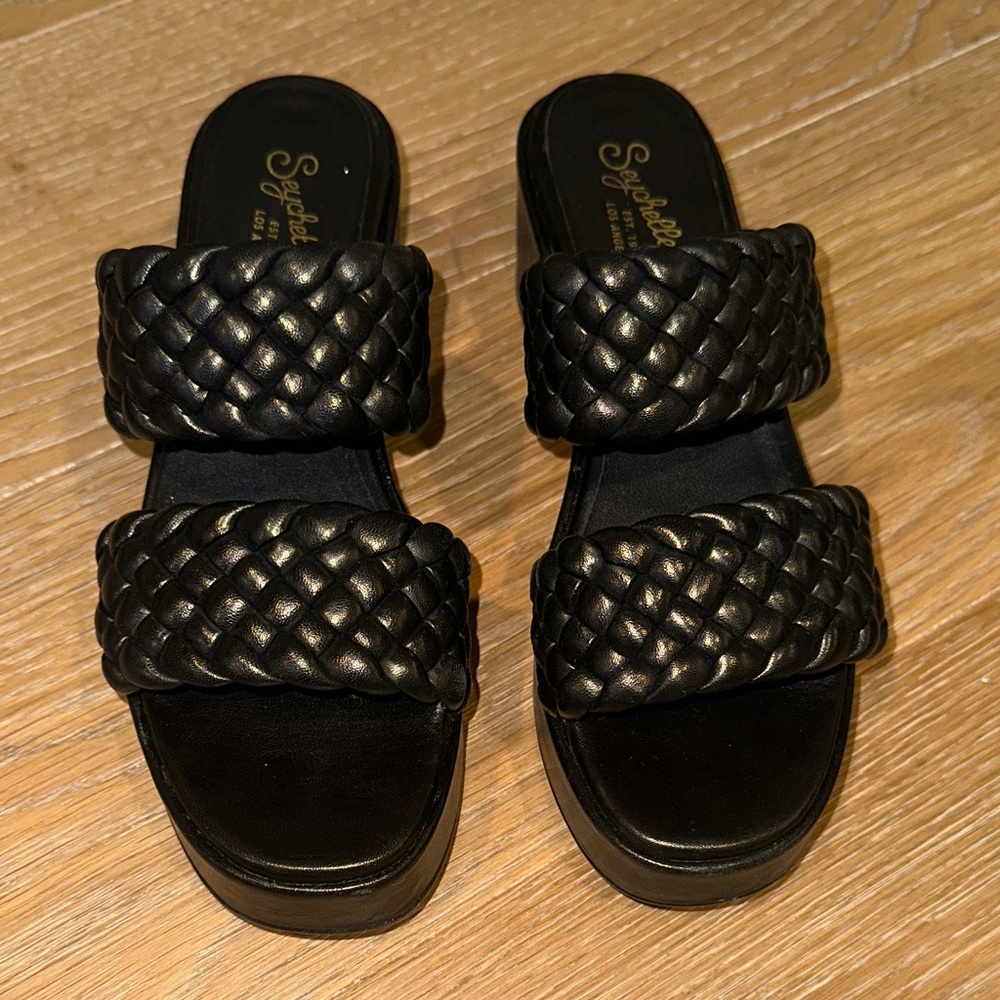 Seychelles Black Braided Sandals